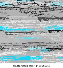Hand Drawn Grunge Surface. Stripy Chalk Coal Pattern. Seamless Pattern. Chalk Pattern. Sport Blue and Gray Backdrop. Art Background Surface. Brush Vector illustration.