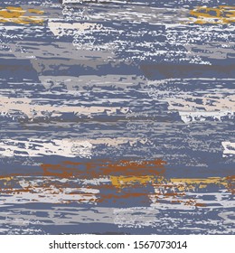 Hand Drawn Grunge Surface. Stripy Chalk Coal Pattern. Seamless Pattern. Chalk Print. Modern Khaki and Camo Backdrop. Art Background Surface. Brush Vector illustration.