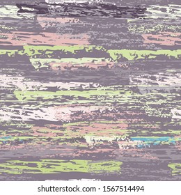 Hand Drawn Grunge Surface. Stripy Chalk Coal Pattern. Seamless Pattern. Trending Chalk Pattern. Khaki and Camo Backdrop. Art Background Surface. Brush Vector illustration.