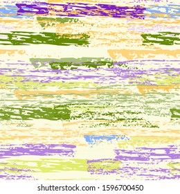 Hand Drawn Grunge Surface. Stripy Chalk Coal Pattern. Seamless Pattern. Chalk Pattern. Modern Yellow and Green Backdrop. Art Background Surface. Brush Vector illustration.
