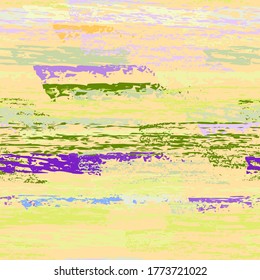 Hand Drawn Grunge Surface. Stripy Chalk Coal Pattern. Seamless Pattern. Chalk Print. Cool Yellow and Green Backdrop. Art Background Surface. Brush Vector illustration.