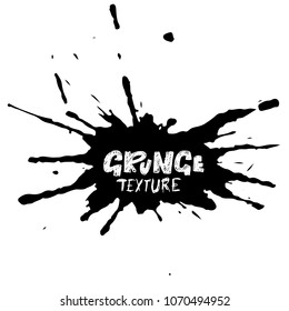 Hand drawn grunge texture. Abstract ink drops background. Black and white grunge illustration. Vector watercolor artwork pattern.