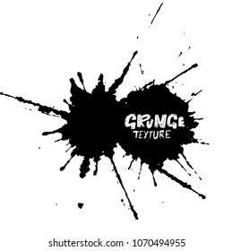 Hand drawn grunge texture. Abstract ink drops background. Black and white grunge illustration. Vector watercolor artwork pattern.