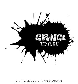 Hand drawn grunge texture. Abstract ink drops background. Black and white grunge illustration. Vector watercolor artwork pattern.