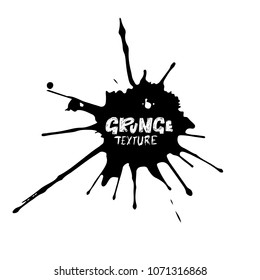 Hand drawn grunge texture. Abstract ink drops background. Black and white grunge illustration. Vector watercolor artwork pattern.