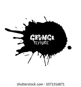 Hand drawn grunge texture. Abstract ink drops background. Black and white grunge illustration. Vector watercolor artwork pattern.