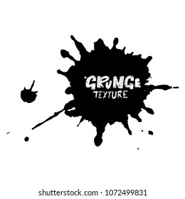 Hand drawn grunge texture. Abstract ink drops background. Black and white grunge illustration. Vector watercolor artwork pattern.