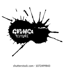 Hand drawn grunge texture. Abstract ink drops background. Black and white grunge illustration. Vector watercolor artwork pattern.