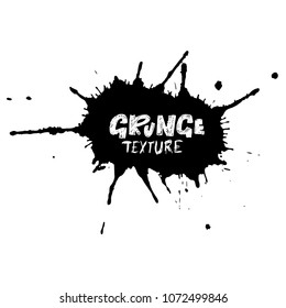 Hand drawn grunge texture. Abstract ink drops background. Black and white grunge illustration. Vector watercolor artwork pattern.