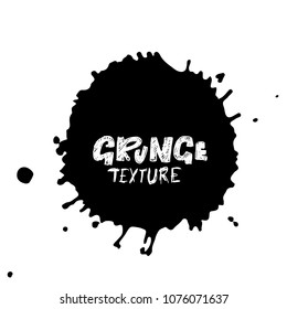 Hand drawn grunge texture. Abstract ink drops background. Black and white grunge illustration. Vector watercolor artwork pattern.