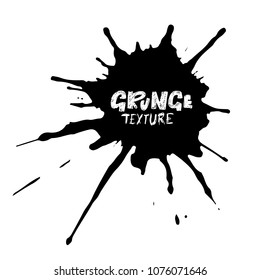 Hand drawn grunge texture. Abstract ink drops background. Black and white grunge illustration. Vector watercolor artwork pattern.