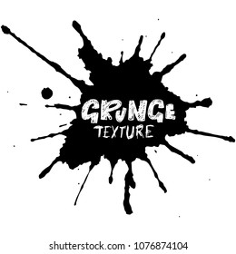 Hand drawn grunge texture. Abstract ink drops background. Black and white grunge illustration. Vector watercolor artwork pattern.