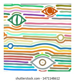Hand drawn grunge texture. Artistic illustration of rough graphic pattern, ethnic abstract lines, tribal ink symbols. Vector image