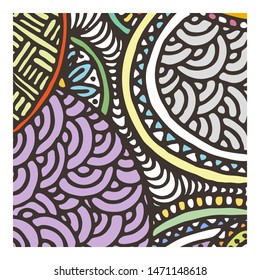 Hand drawn grunge texture. Artistic illustration of rough graphic pattern, ethnic abstract lines, tribal ink symbols. Vector image