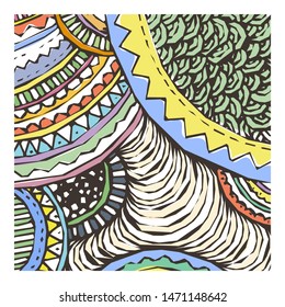 Hand drawn grunge texture. Artistic illustration of rough graphic pattern, ethnic abstract lines, tribal ink symbols. Vector image