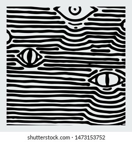 Hand drawn grunge texture. Artistic illustration of rough graphic pattern, ethnic abstract lines, tribal ink symbols. Vector image