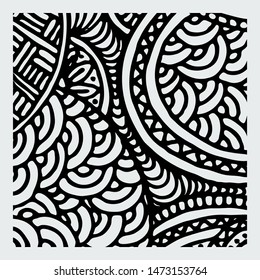 Hand drawn grunge texture. Artistic illustration of rough graphic pattern, ethnic abstract lines, tribal ink symbols. Vector image