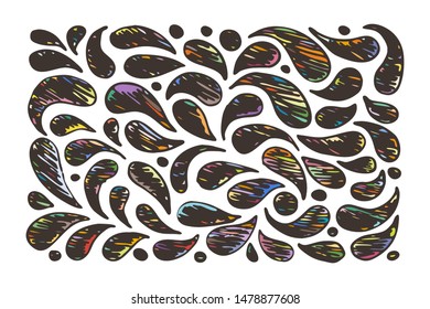 Hand drawn grunge texture. Artistic illustration of rough graphic pattern, ethnic abstract line, tribal ink symbol. Vector image