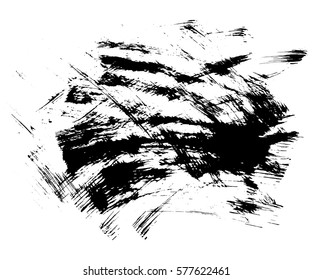 Hand drawn of grunge texture. Brush strokes of black ink. Vector illustration. Abstract texture.