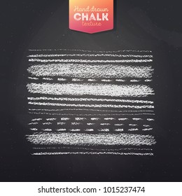 Hand drawn grunge texture created with chalk and charcoal. Chalk striped stains on black board.  Vector illustration.