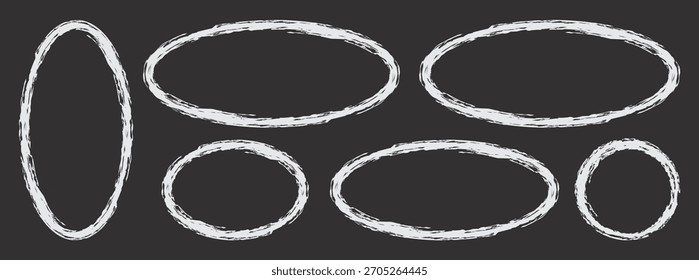 Conjunto de marcos de cuadro de texto texturizado grunge dibujado a mano. Rectángulos cuadrados de la pluma de la tinta colección de los óvalos. caja de la pintura, etiqueta del borde del círculo, marco del texto del pastel en textura áspera del pincel de la tiza.