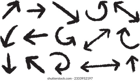 hand drawn grunge vector arrows