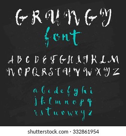 Hand drawn grungy font. Vector isolated illustration