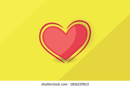 Hand drawn grungy heart. Red beloved hearts for date invitation, drawing valentines or sweetheart flirt gift cards. Heart in love painted by grunge brush for Valentine's Day card