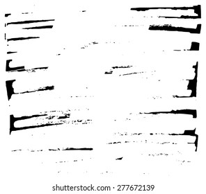 Hand drawn grungy stains black marker background frame element