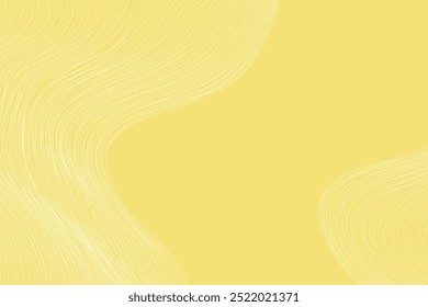 Hand Drawn Guilloche Line Curves Pattern On Yellow Background. Cover Design Template for Ecommerce, Certificate, Business Presentatione etc.