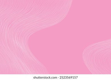 Hand Drawn Guilloche Line Curves Pattern On Pink Background. Cover Design Template for Ecommerce, Certificate, Business Presentatione etc.