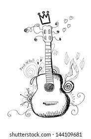 Hand drawn guitar