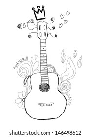 Hand drawn guitar