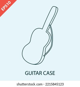 hand drawn guitar case design vector flat modern isolated illustration