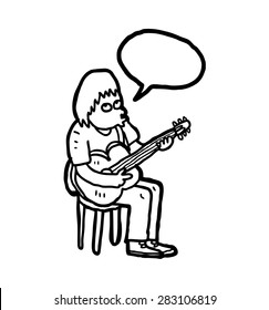 hand drawn guitar player