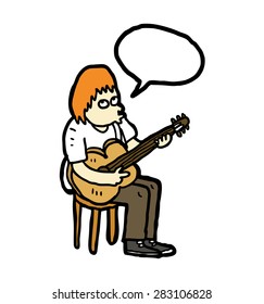 hand drawn guitar player