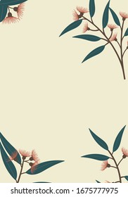 hand drawn gum flowers frame vector. creative floral designs for invitation, postcard, card or poster. vector illustration