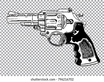 Hand  drawn gun, Vector Illustration. EPS8