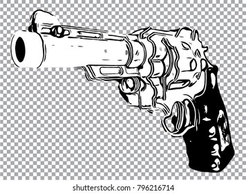 Hand  drawn gun, Vector Illustration. EPS8