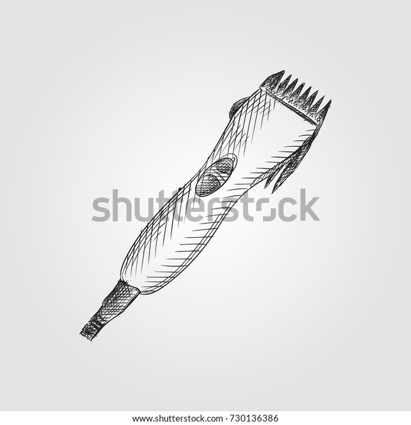 Hand Drawn Hair Clipper Sketch Symbol Stock Vector Royalty