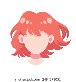 Hand drawn Hair Wig Cartoon Illustration.