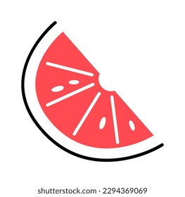 Hand drawn half of citrus fruit abstract design element Fruit illustration. Vector illustration