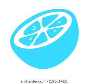 Handgezeichnete Hälfte der Zitronenfrucht abstrakte Design Element Fruit. Vektorgrafik