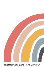 Hand drawn half rainbow with modern colors
