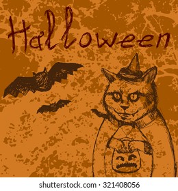 Hand drawn Halloween background