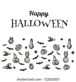 Hand drawn Halloween background.