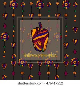 hand drawn Halloween background. Vector