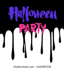 Hand drawn Halloween banner. Sketching greeting card, invitation witn hand made font