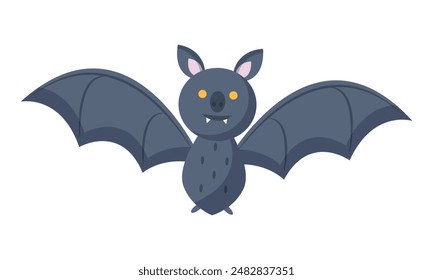 Hand drawn halloween bat illustration, Bat Flying Isolated on white.