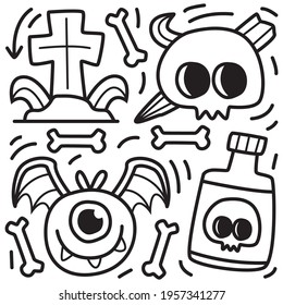 hand drawn halloween doodle cartoon design